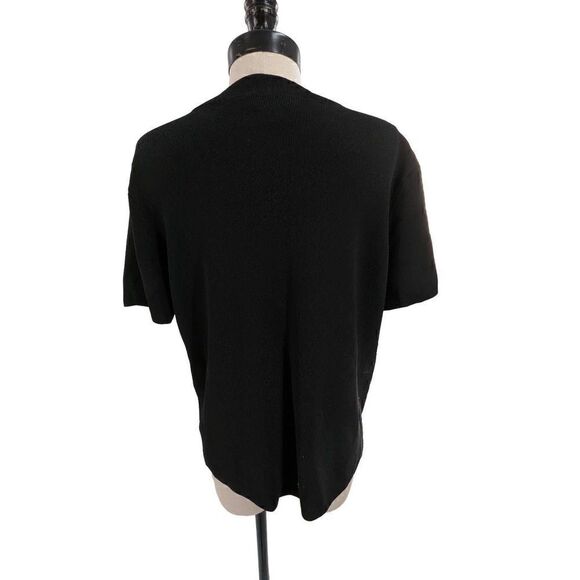 Sigrid Olsen Women Black Abstract Embroidered Knit Blouse Size XL - Picture 4 of 12